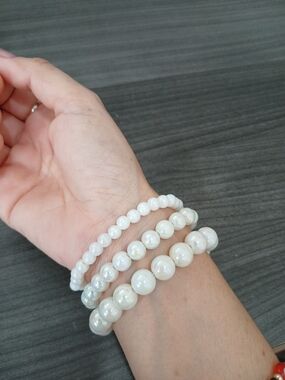 Classic White Pearl Stretch Bracelet Set - Elegant Women Jewelry